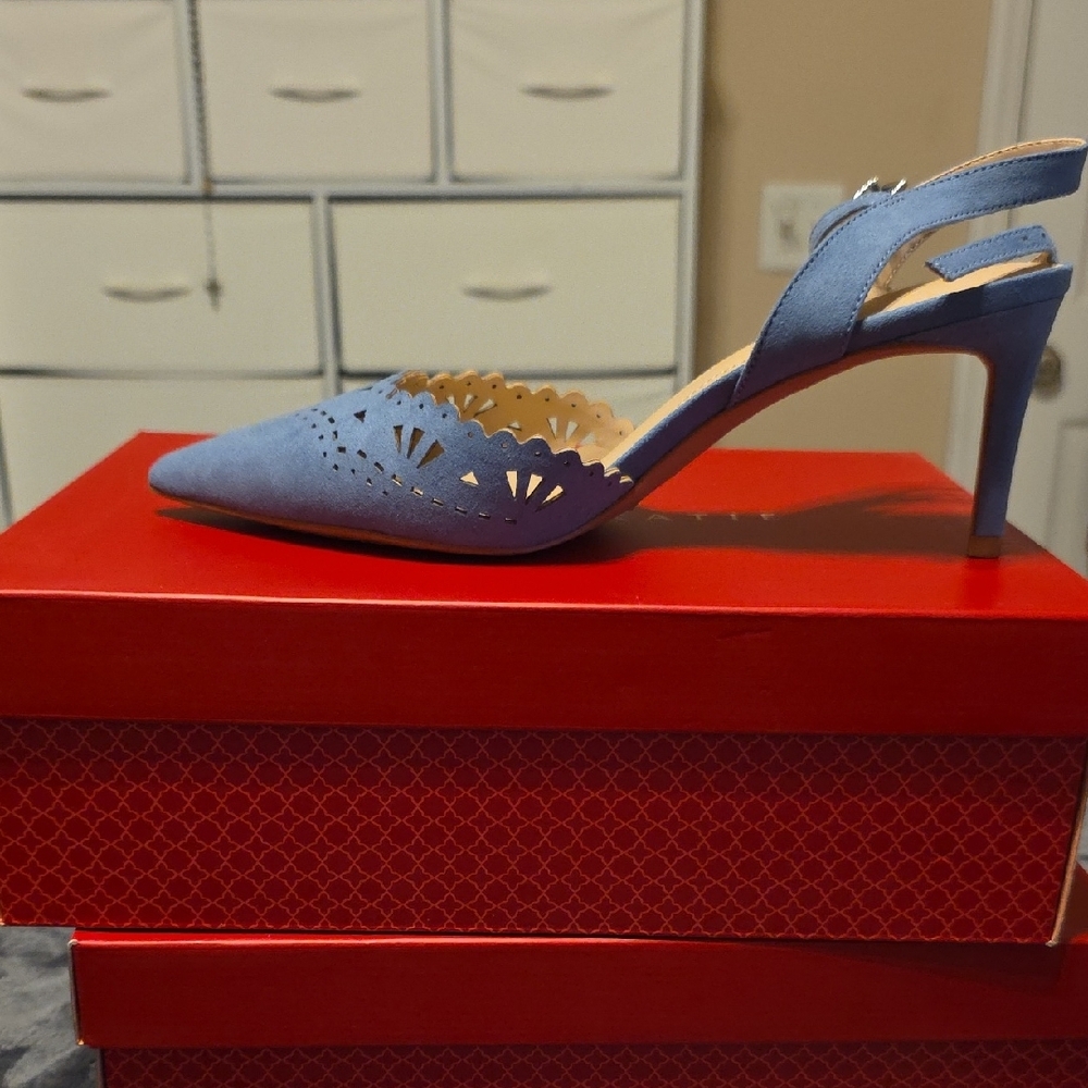 Kelly & Katie powder blue KK-ZABELL microsuede women's shoes - Picture 2 of 6